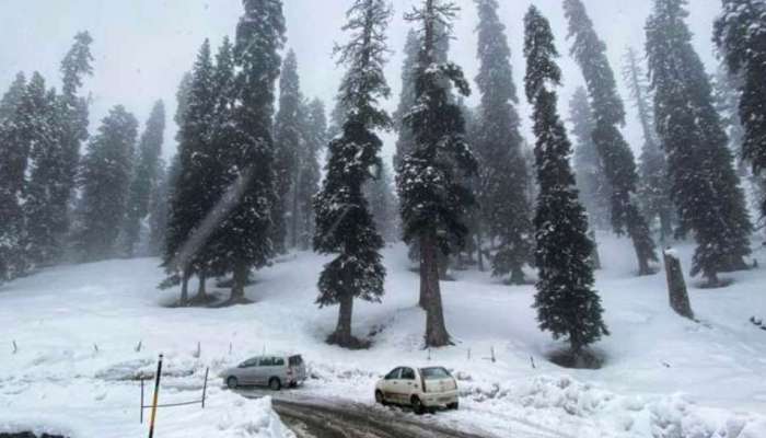 काश्मीरमध्ये जोरदार बर्फवृष्टी; तापमान उणे ९ अंशावर