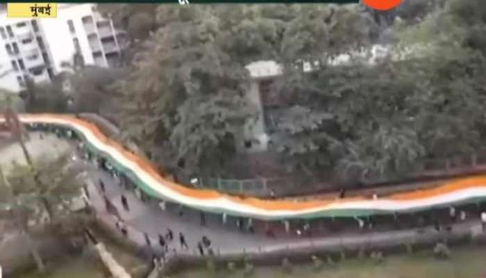 Mumbai IIT Tiranga Yatra 1K Meter Long Flag