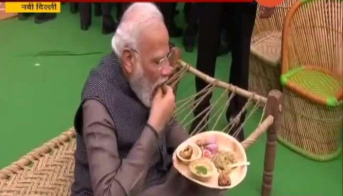 PM Modi relishes litti chokha kulhad chai in suprise visit to Delhi Hunar Haat
