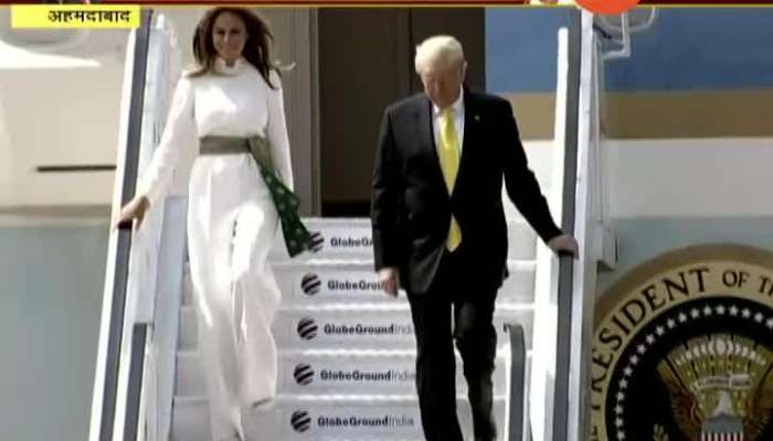 Gujrat Ahmedabad US President Donald Trump Along With Family Arrives In India