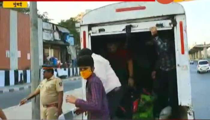 Mumbai police arrested illegal passenger transportation Tempo