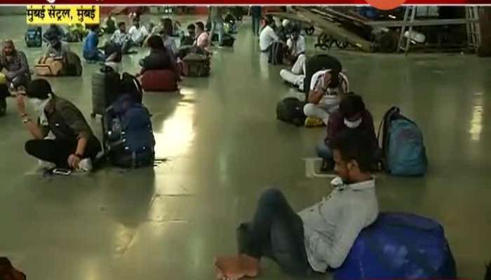 Mumbai Central Migrant People Waiting In Que For First Long Distance Train To Start