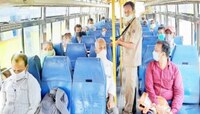 लॉकडाऊननंतर येथे सुरु झाली प्रथमच बससेवा ​