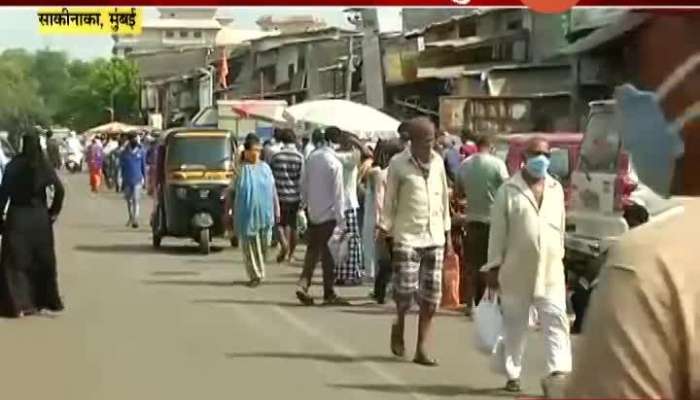 Mumbai Sakinaka People Not Serious On Social Distance In Covid Lockdown