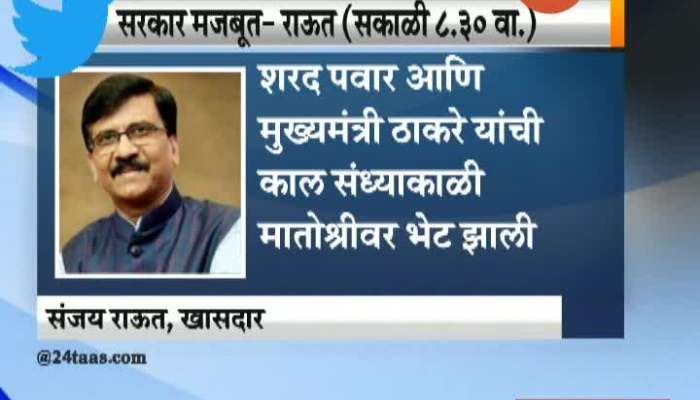 Mumbai Shivsena MP Sanjay Raut Tweet On Cm Uddha vThackeray And Sharad Pawar Meeting At Matoshree Update At 10 AM