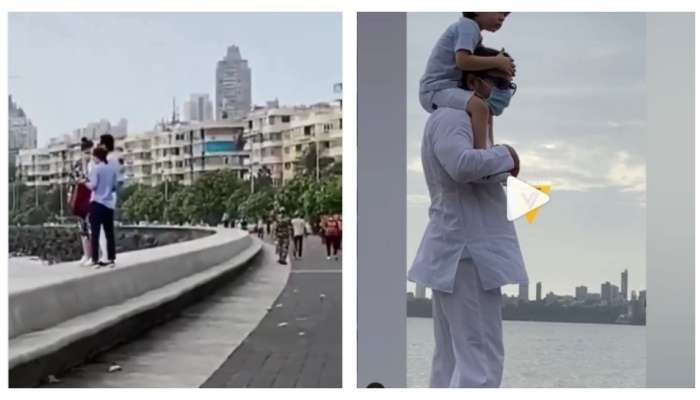 Unlock 1 : सैफ, करीनासह तैमूर मरीन ड्राईव्हवर; VIDEO VIRAL 