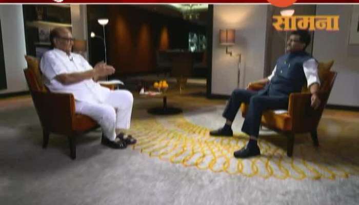 Shivsena leader Sanjay Raut interview with NCP chief Sharad Pawar