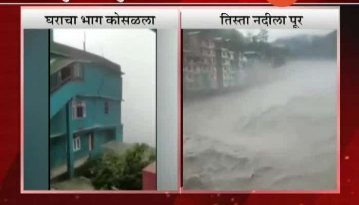 Sikkim Teesta River Flood As Part Of House Collapse