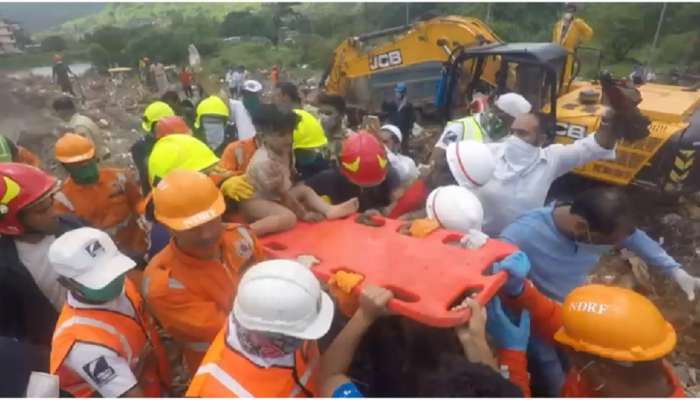 महाड इमारत दुर्घटना : इमारतीच्या ढिगाऱ्या खालून ४ वर्षांच्या मुलाला वाचवण्यात यश