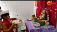 'नाळ' चित्रपट फेम बालकलाकार चैत्याच्या घरी पर्यावरण पूरक गणपती