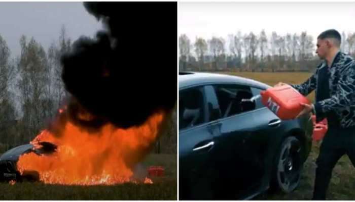 VIDEO : दोन कोटींची मर्सिडीज कार YouTuber ने रॉकेल टाकून जाळली, हे धक्कादायक कारण 