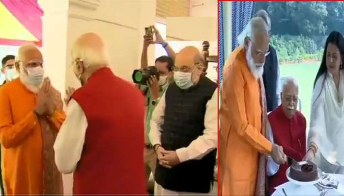 पंतप्रधान नरेंद्र मोदी लालकृष्ण आडवाणींच्या निवासस्थानी 