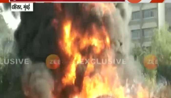  Dahisar Massive Fire In Open Ground To PVC Pipes