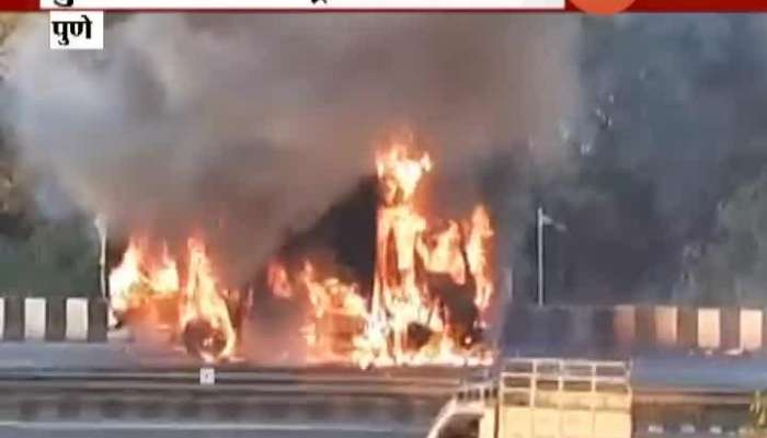 A Moving Truck Burn In Pune