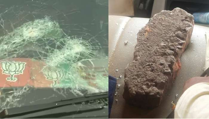 जे.पी नड्डांचा पश्चिम बंगाल दौरा, भाजप नेत्यांच्या गाडीवर दगडफेक