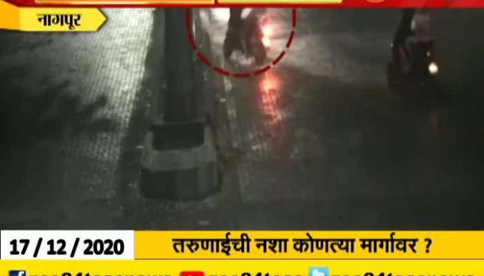 Nagpur CCTV Footage Of Two Bikers Vandalize Car And Runaway