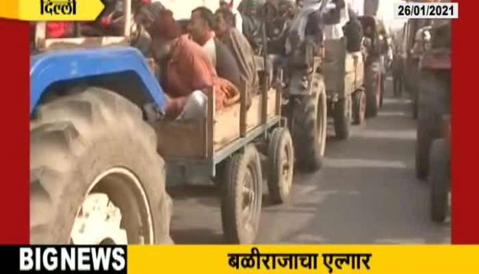 Delhi Border Farmers Chitrarath In Tractor