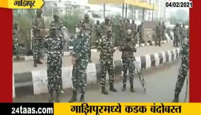 Delhi Heavy Security At Gazipur Border At Farmers Protesting
