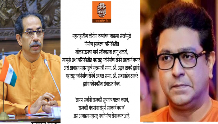 'लॉकडाऊनचा मार्ग स्वीकारावा लागू शकतो' मुख्यमंत्र्यांचा राज ठाकरे यांना फोन