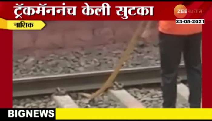 dhaman snake found on railway track