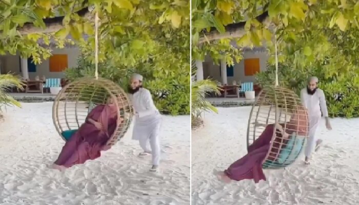 Sana Khan मालदीवमध्ये करत होती धमाल, पतीनं येऊन दिला धक्का 