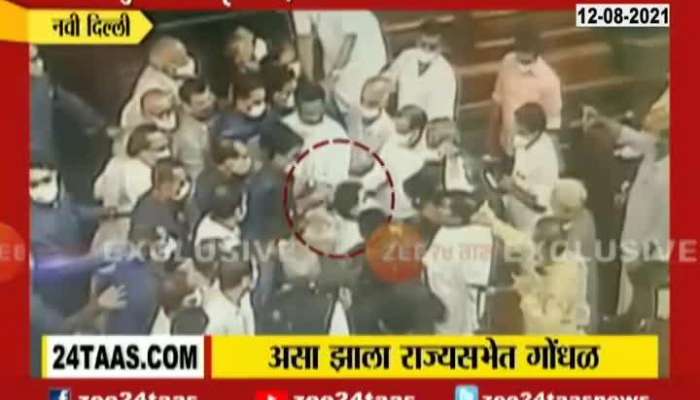 New Delhi Exclusive CCTV Footage Of Chaos At Rajya Sabha