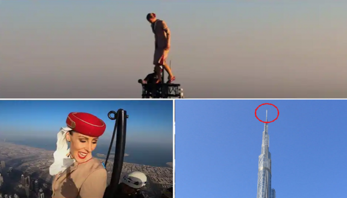 Video : बाबो....! आज मै उपर, आसमाँ नीचे...; Burj Khalifa च्या टोकावर जाऊन 'या' महिलेची कमाल