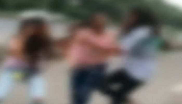 Video : बॉयफ्रेंडसोबत फिरणाऱ्या मुलीला गर्लफ्रेंडनं गाठलं, केस धरून बेदम बदडलं