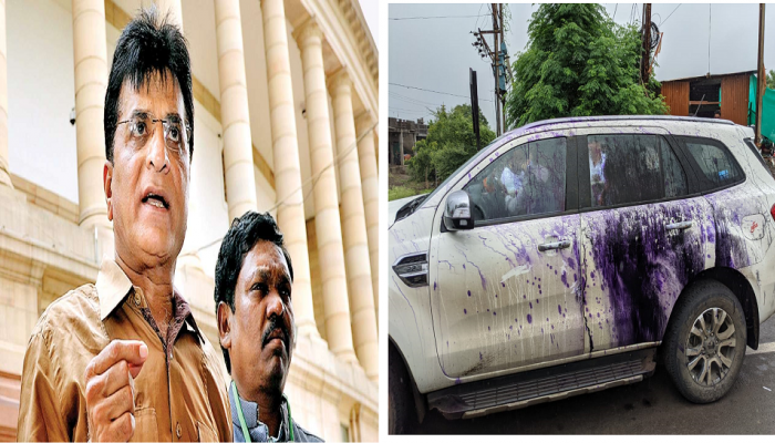 भाजपनेते किरीट सोमैया यांच्या गाडीवर दगडफेक; शिवसैनिकांनी हल्ला केल्याचा आरोप