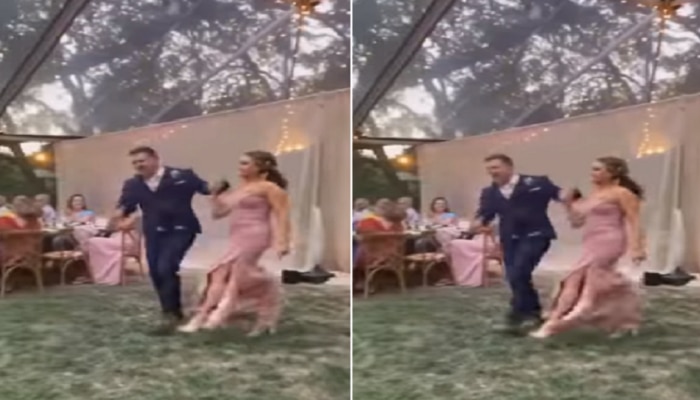 Wedding Video : डान्स करताना नवऱ्यावर बायको &#039;भारीच पडली&#039; आणि पुढे काय घडलं पाहा मजेदार व्हिडीओ
