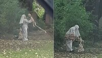 धाडस म्हणावं की आणखी काय? स्मशानात सांगड्यांसोबत डान्स करते महिला; फोटो व्हायरल