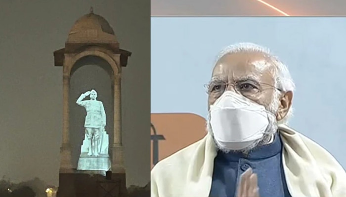 Parakram Diwas 2022 | पंतप्रधान नरेंद्र मोदींच्या हस्ते नेताजी सुभाषचंद्र बोस यांच्या पुतळ्याचं अनावरण