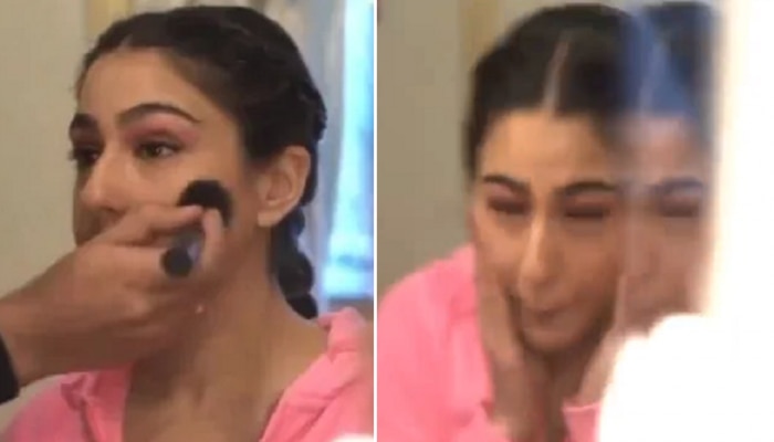 मेकअप करताना Sara Ali Khan च्या चेहऱ्याजवळ फुटला बल्ब, व्हिडीओ व्हायरल