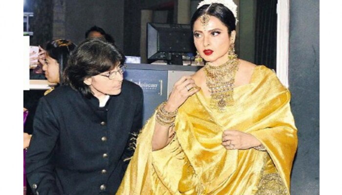   Rekha सोबत सावलीप्रमाणे असलेली ही व्यक्ती कोण? जी नेहमीच दिसते बिग बींच्या स्टाईलमध्ये 