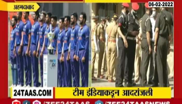 cricket team india  wearing black armbands to pay their respects to lata mangeshkar