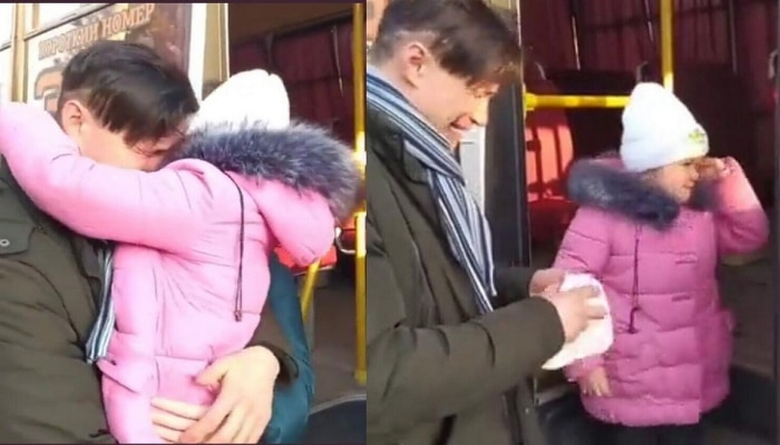 बाबा.... जाऊ नको दूर! लेकिला शेवटची घट्ट मिठी मारणाऱ्या युक्रेनमधील या नागरिकानं साऱ्या जगाला रडवलं 