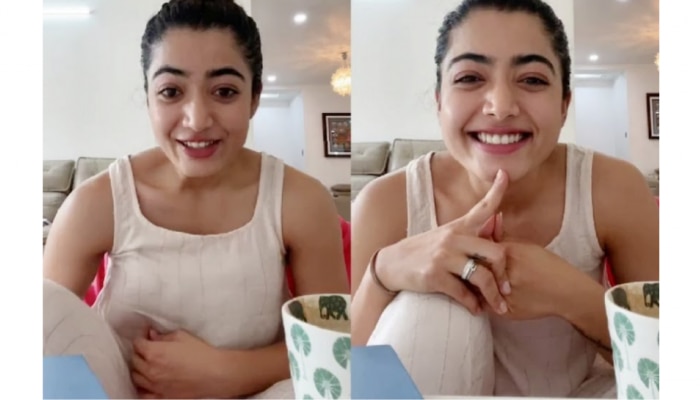  &#039;मेकअप बरोबर झालायं ना?&#039;, Rashmika Mandanna कुणासोबत व्हिडिओवर कॉल बोलतेय?