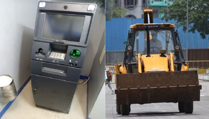 JCB च्या मदतीनं चोरांकडून ATM चा &#039;गेम&#039;.... 27 लाखांच्या चोरीचा व्हिडीओ व्हायरल 