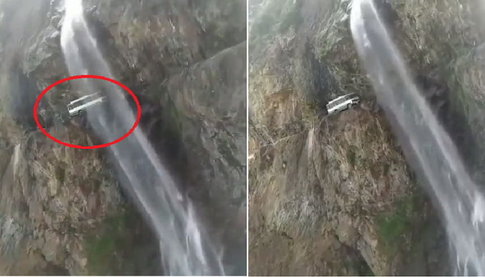 इथे पापणीला पापणी लागली, तरी कपाळमोक्ष; कडेकपारीतून जाणाऱ्या 'या' बसचा व्हिडीओ पाहाच