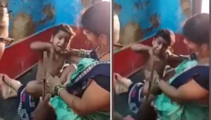 Pushpa Fever:वडिलांनी धुतल्यानंतरही म्हणतोय, 'मैं झुकेगा नहीं...'चिमुकल्याचा व्हिडीओ व्हायरल