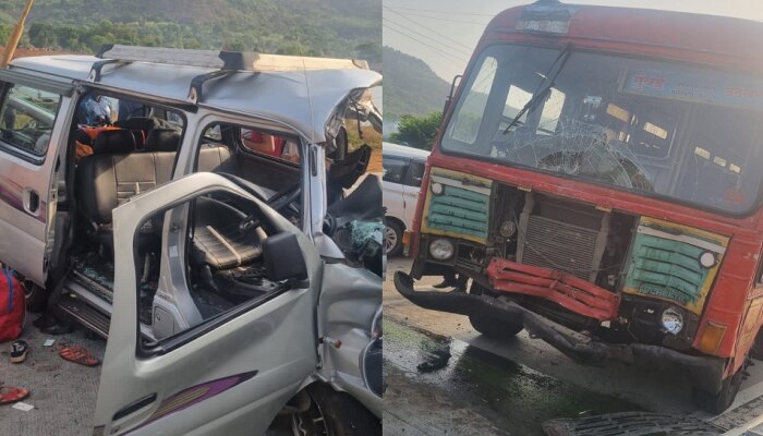 Mumbai Goa Highway : मुंबई गोवा महामार्गावर कार-एसटीचा अपघात