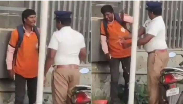 Video: डिलिव्हरी बॉयच्या कानशिलात लगावणं पडलं महागात, वाहतूक पोलिसाला मिळाली अशी शिक्षा