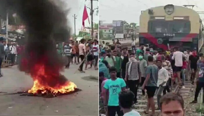 Agnipath scheme protest : बिहार, हरियाणात हिंसक आंदोलनं, रस्ते, रेल्वेमार्गावर जाळपोळ