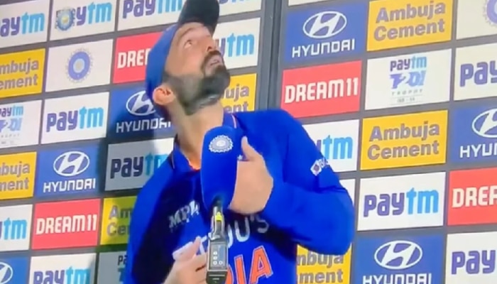 VIDEO: इंटरव्यू देताना अचानक Dinesh Karthik घाबरला, आकाशाकडे पाहिलं आणि...