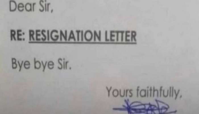 Viral Resignation Letter | अजब राजीनामा; नोकरी सोडण्यासाठी फक्त 3 शब्दांचे पत्र 