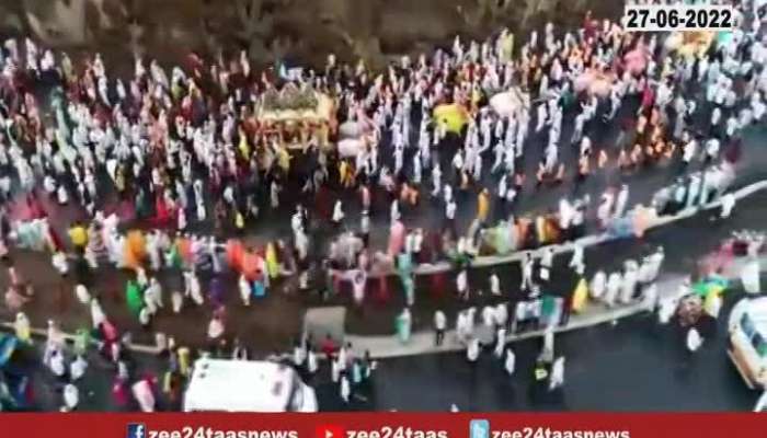 Drone view of Roti Ghat of Sant Tukaram Maharaj Palkhi ceremony