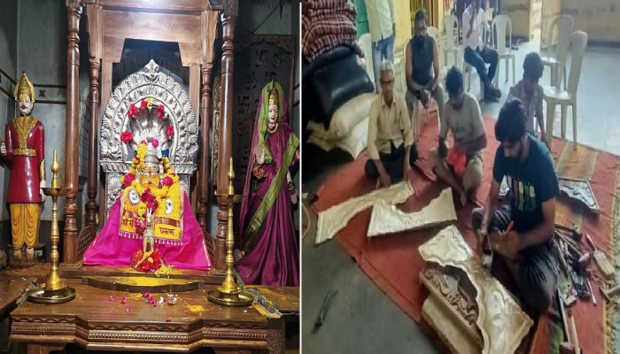 अणदूरच्या श्री खंडोबांच्या सिंहासनाला चांदीची चमक; मंदिरात युद्ध पातळीवर काम सुरु