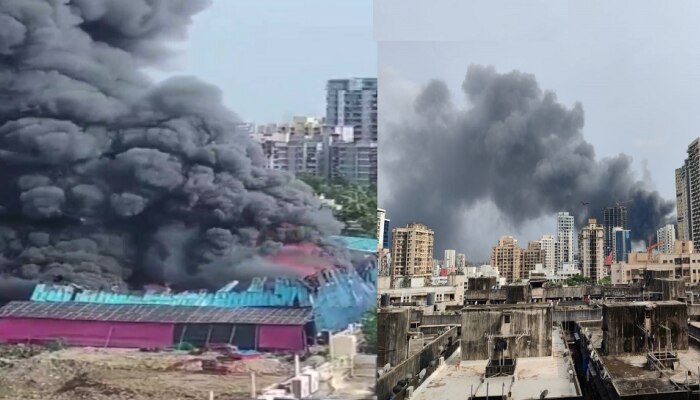 Andheri Fire : अंधेरीत अग्नितांडव, सिनेमाचा सेट भक्ष्यस्थानी, पाहा Video