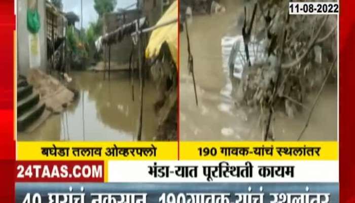 Video | Flood situation continues in Bhandara, 40 houses damaged, 190 villagers displaced