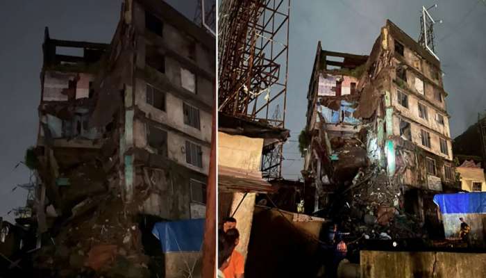 ठाण्यात पाच मजली इमारतीचा भाग कोसळला  